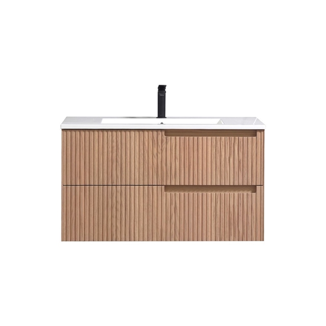 36'' Fiore Modern Wall Mount Bathroom Vanity - OAKWOOD