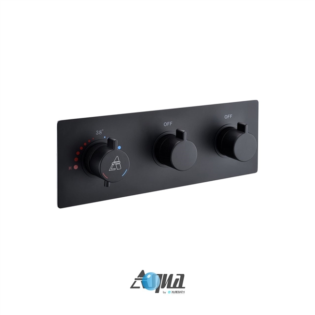 Aqua Piazza by KubeBath 2-Way Thermostatic Valve - Black
