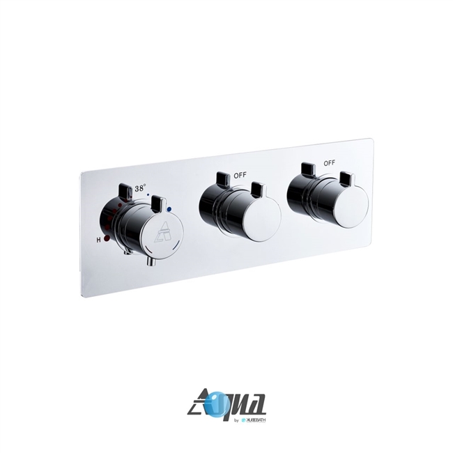 Aqua Piazza by KubeBath 2-Way Thermostatic Valve - Chrome