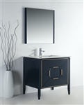 Vetro 36'' Gloss Blue Vanity W/ Quartz Counter Top