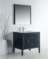 Vetro 36'' Gloss Blue Vanity W/ Quartz Counter Top