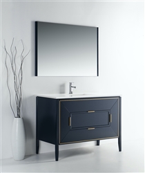 Vetro 48'' Gloss Blue Vanity W/ Quartz Counter Top