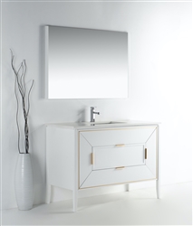 Vetro 48'' Gloss White Vanity W/ Quartz Counter Top