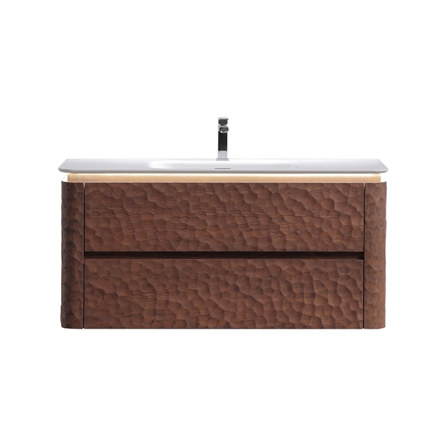 48'' Lumi Modern Single Sink Wall Mount Bathroom Vanity -  Weathered Wood