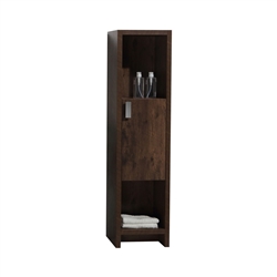 Tona Levi 63" Rosewood Linen Cabinet with 1 Door and 2 Cubby Holes