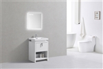 Levi 24" Gloss White Modern Bathroom Vanity w/ Cubby Hole |  <span style="color: rgb(147, 112, 219); "> In Stock </span></div>