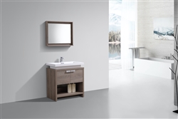 Levi 30" Butternut Modern Bathroom Vanity w/ Cubby Hole