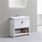 Levi 30" Gloss White Modern Bathroom Vanity w/ Cubby Hole  |  <span style="color: rgb(147, 112, 219); ">Back Order ETA 6/30</span></div>