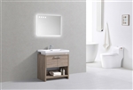 Levi 32" Havana Oak Modern Bathroom Vanity w/ Cubby Hole  |  <span style="color: rgb(147, 112, 219); "> Sold Out </span></div>