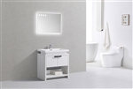 Levi 32" Gloss White Modern Bathroom Vanity w/ Cubby Hole  |  <span style="color: rgb(147, 112, 219); ">In Stock</span></div>