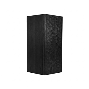 Lumi Bathroom True Black  Linen Side Cabinet w/ 2 Storage Areas