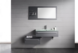 Kube Grigio 48" Modern Wall Mount Bathroom Vanity Set