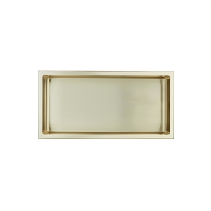 Abraccio 12'' x 24'' Stainless Steel Recessed Shower Niche By Kubebath - Brushed Gold