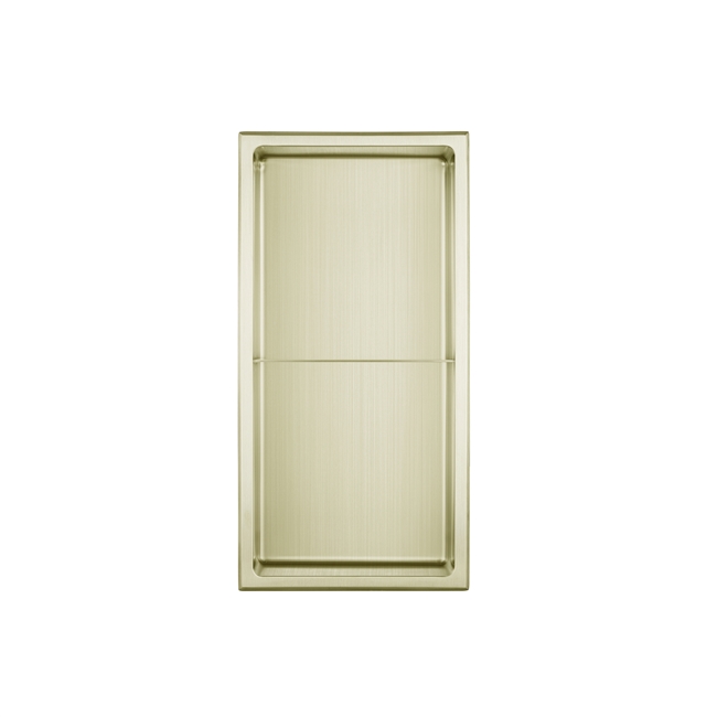 Abraccio 12'' x 24'' Stainless Steel Recessed Shower Niche By Kubebath - Brushed Gold