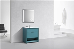 NUDO 32'' Floor Mount Modern bathroom Vanity in Teal Green Finish