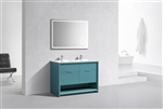 NUDO 48'' Floor Mount Double Modern bathroom Vanity in Teal Green Finish | <span style="color: rgb(147, 112, 219); ">In Stock</span></div>