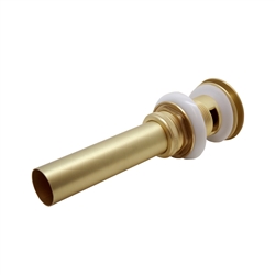 Kubebath Solid Brass Pop-Up Drain Brushed Gold Finish - With Overflow