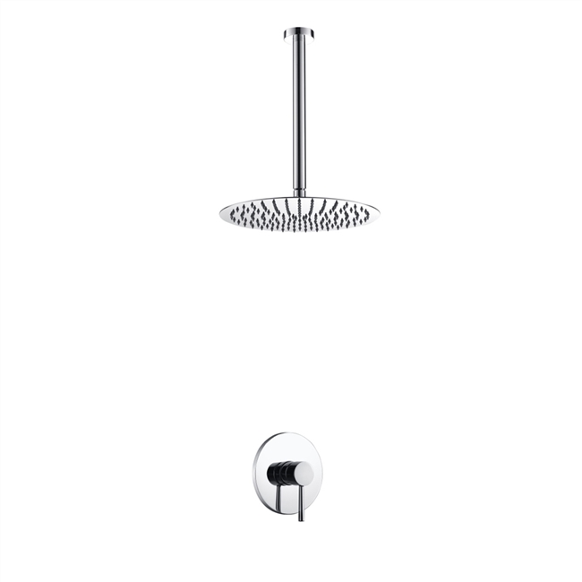 Aqua Rondo Shower Set w/ Ceiling Mount 12" Rain Shower Head