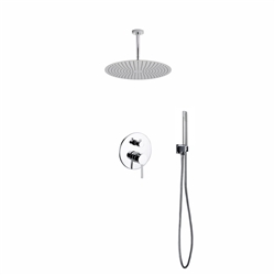 Aqua Rondo Shower Set w/ Ceiling Mount 20" Rain Shower and Handheld