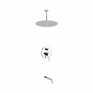 Aqua Rondo Shower Set w/ Ceiling Mount 20" Rain Shower and Tub Filler
