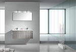 Fitto 48" Double Sink Ash Gray Wall Mount Modern Bathroom Vanity
