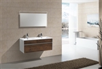 Fitto 48" Double Sink Rosewood Wall Mount Modern Bathroom Vanity