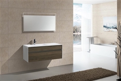 Fitto 48" Single Sink  Havana Oak Wall Mount Modern Bathroom Vanity