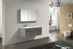 Fitto 48" Single Sink Ash Gray Wall Mount Modern Bathroom Vanity