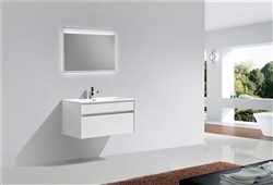 Fitto 36" Gloss White Wall Mount Modern Bathroom Vanity