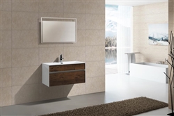 Fitto 36" Rosewood Wall Mount Modern Bathroom Vanity