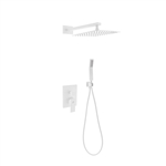 Aqua Piazza White Shower Set w/ 12" Square Rain Shower and Handheld  - <span style="color: rgb(147, 112, 219); "</span>In Stock </div