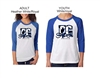 ALL-IN FC Blue and White Raglan Baseball Tee