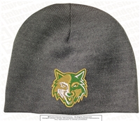 Split Wolves Face Acrylic Beanie