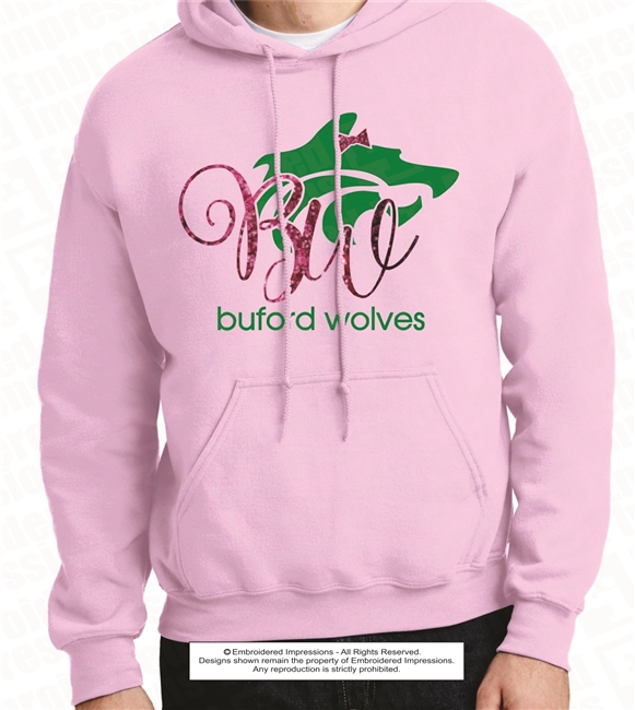 Buford Wolf Hoodie with Glitter Bow