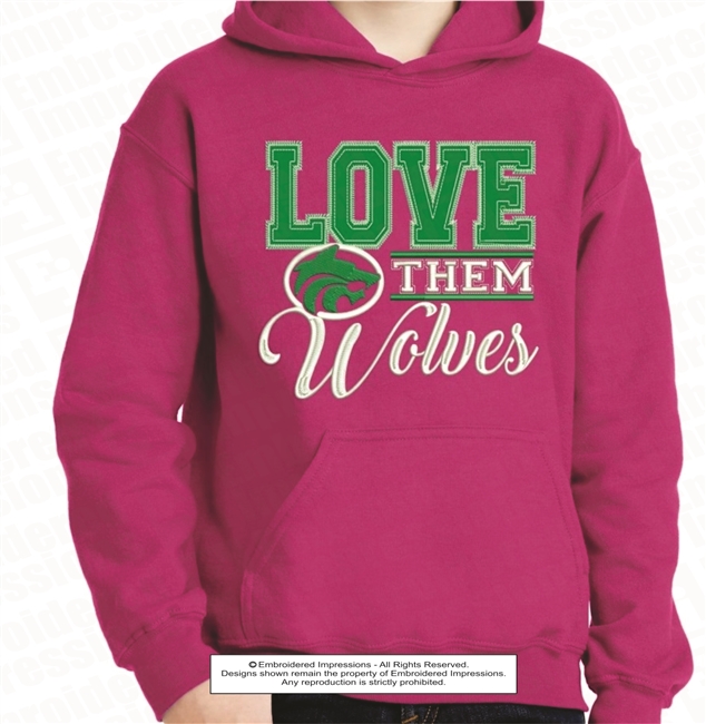 Buford Wolves Love Them Hoodie