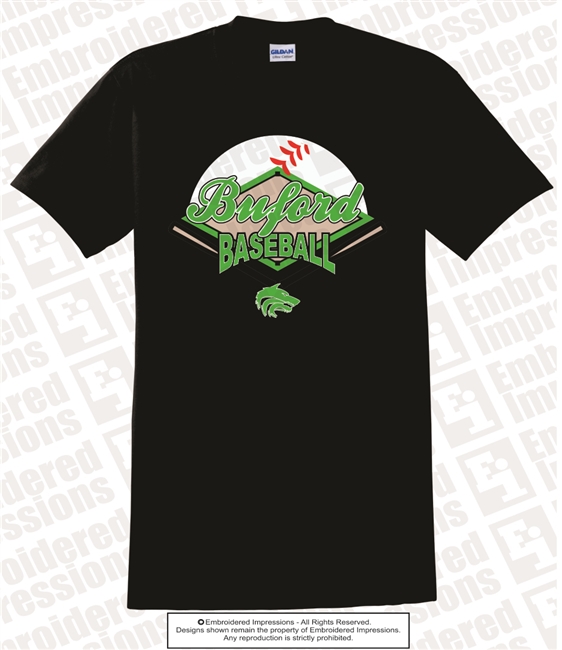 Buford Baseball Crossed Bats Tee