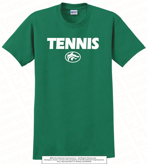 Bold Font Tennis and Buford Wolves Logo Tee