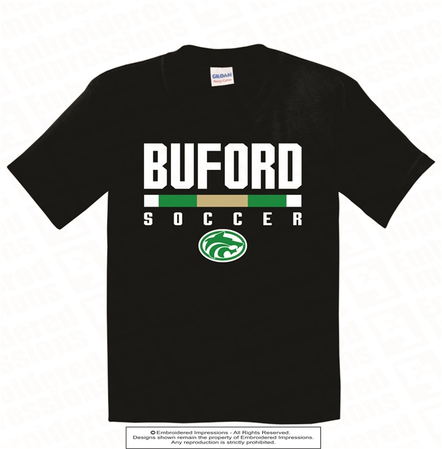 BUFORD Soccer Tri Tone Strip Tee