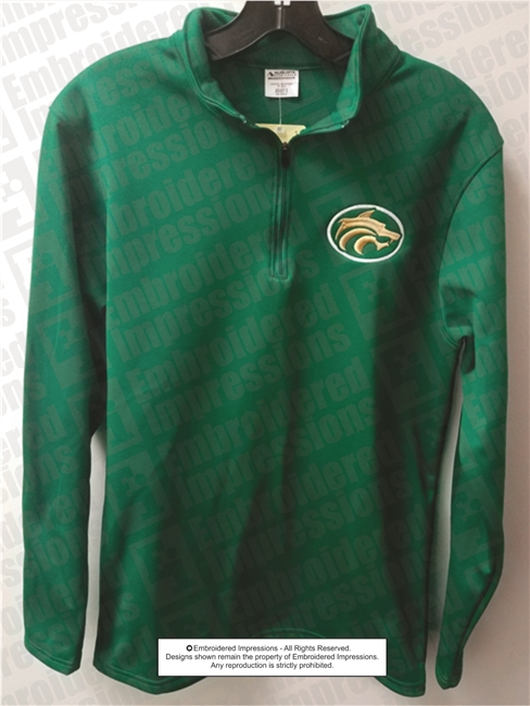 Buford Wolves Kelly Green 1/4 Zip Wolf Head