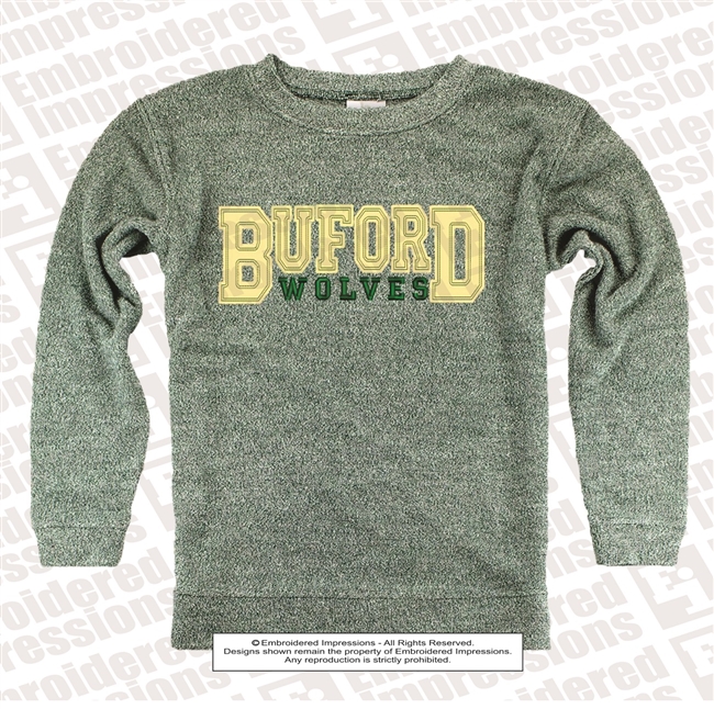 Buford Wolves Distressed Cozy Crew