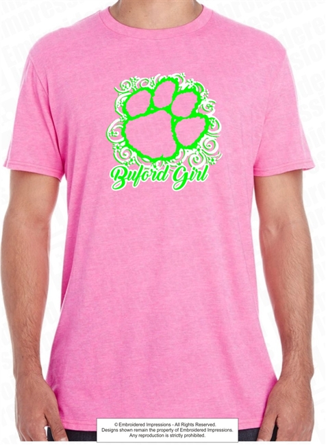 Scroll Flower Paw Buford Girl Tee