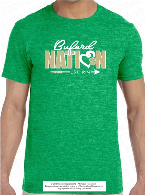 Buford Nation with Heart Tee