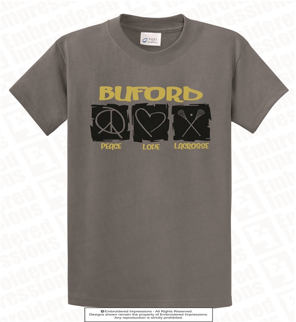 Buford Peace Love Lacrosse Tee