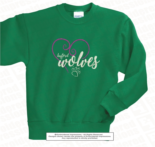 Curly Heart Buford Fleece Crewneck Sweatshirt