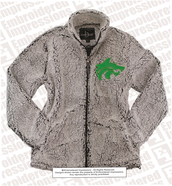 Buford Wolf-head Full Zip Sherpa Jacket