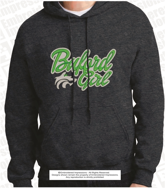 Embroidered Buford Wolf Girl Hoodie
