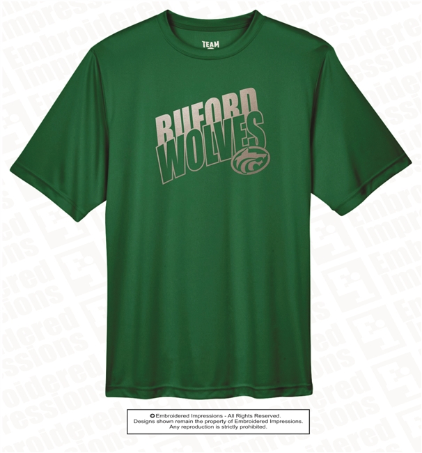 Buford Wolves Outline Glaze Dri-fit Tee