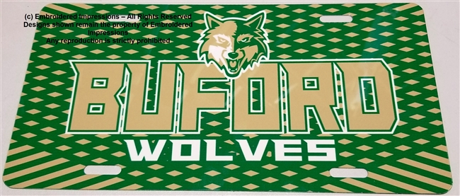 Buford Wolves Front License Plate