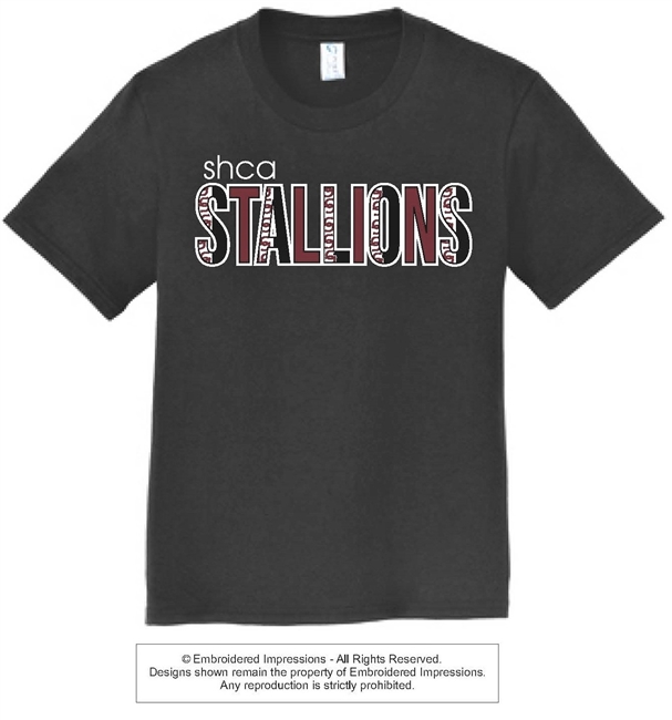 Stallions Horseshoe Print Short Sleeve Black