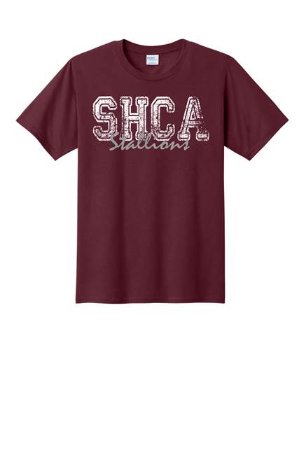 SHCA Distressed Script Tee